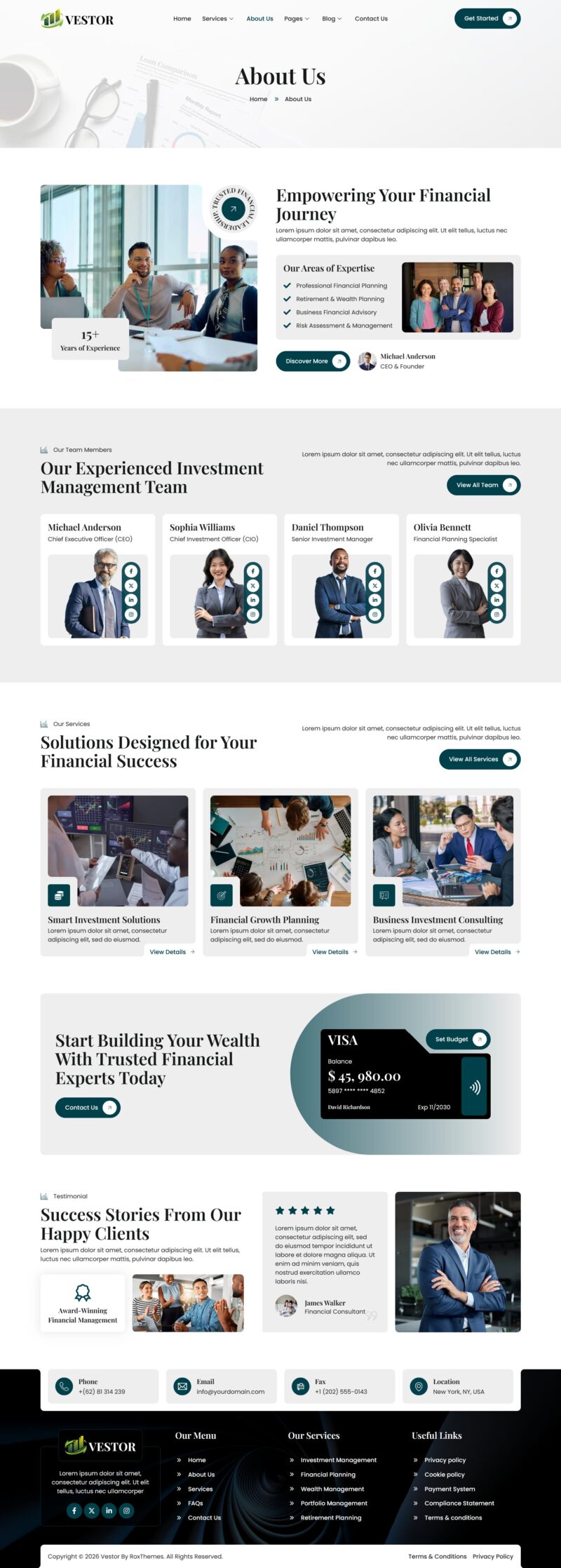 About Us — Vestor - Finance & Investment Manager Elementor Template