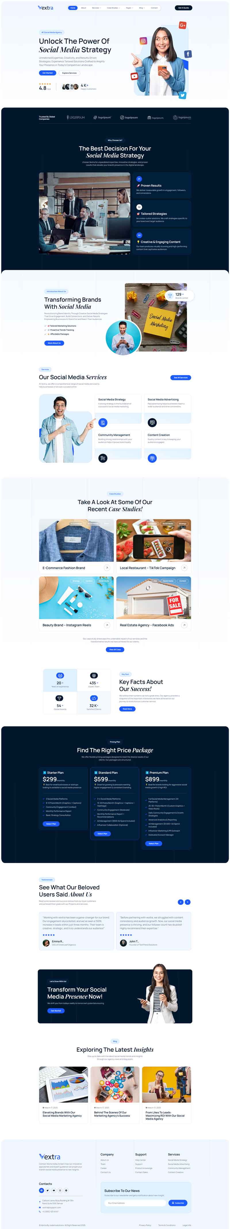 Home — Vextra - Social Media Agency Elementor Template