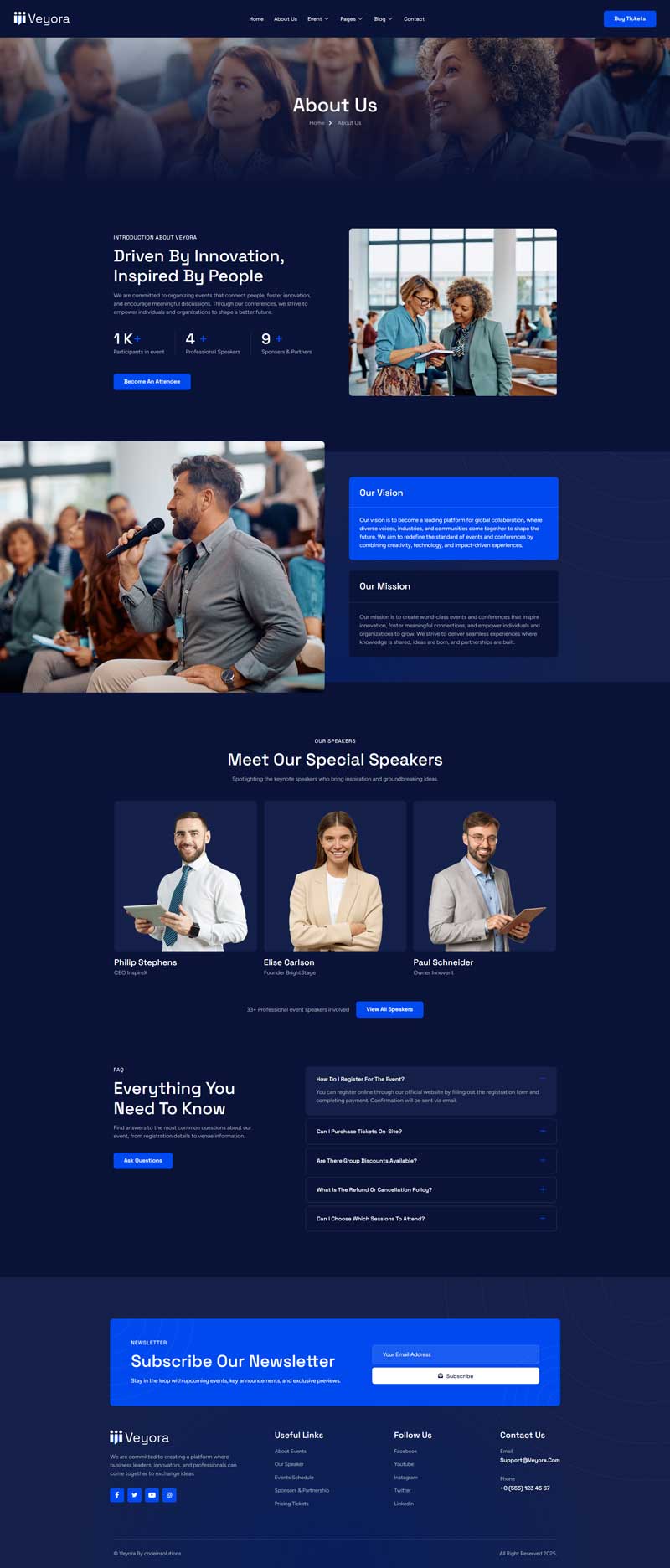 About us — Veyora - Event & Conference Elementor Template