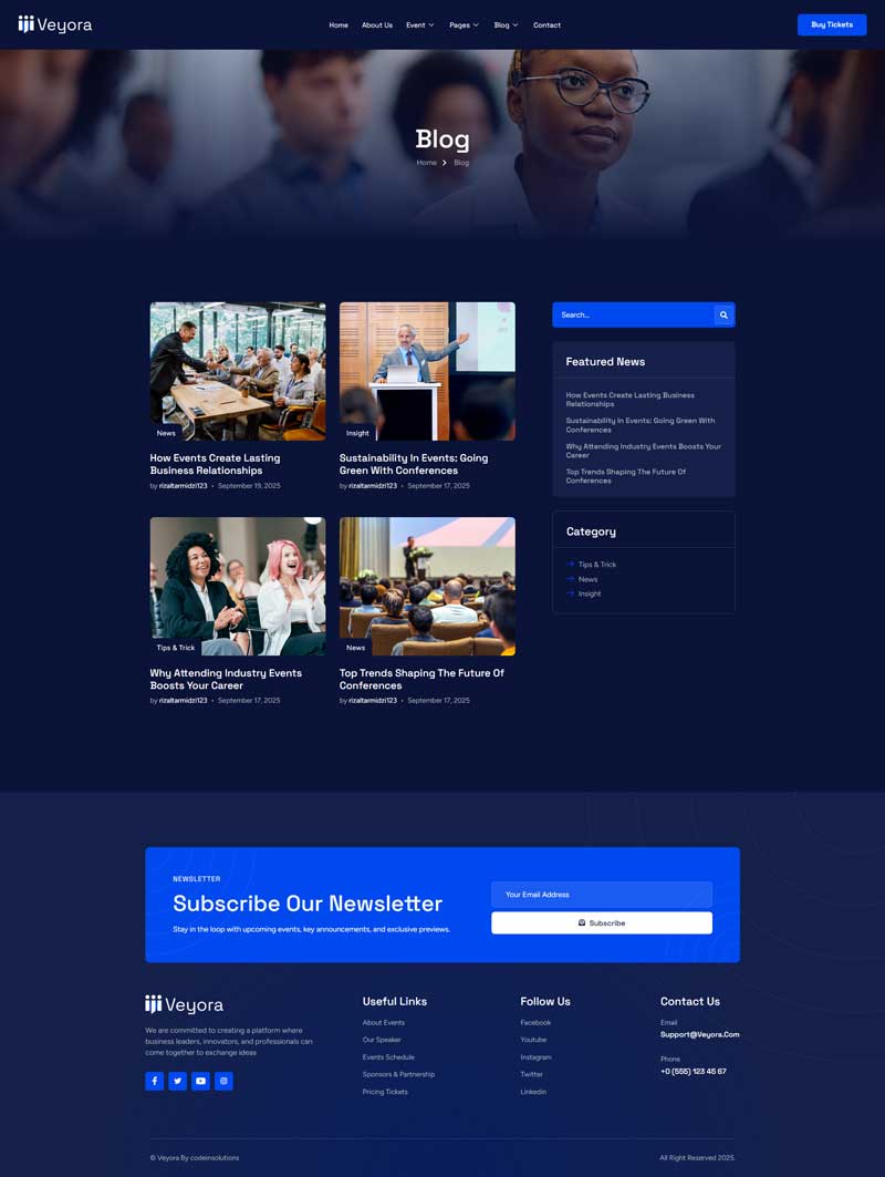 Blog — Veyora - Event & Conference Elementor Template