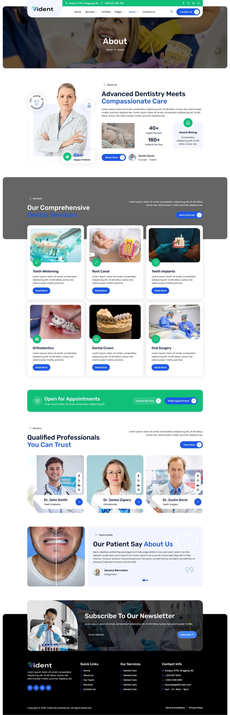 About — Vident - Dentist & Dental Care Elementor Template
