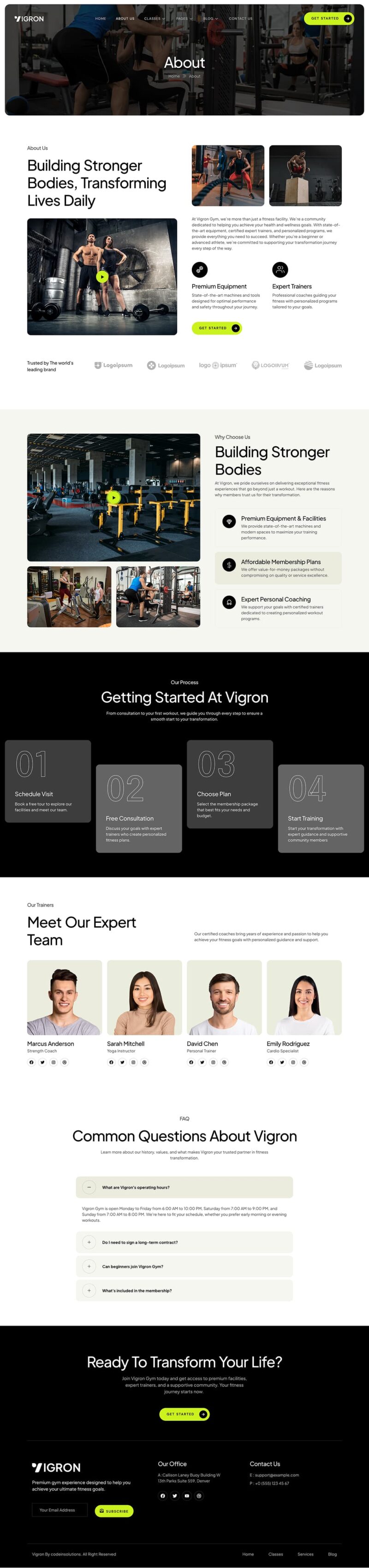 About Us — Vigron - Fitness Gym Elementor Template
