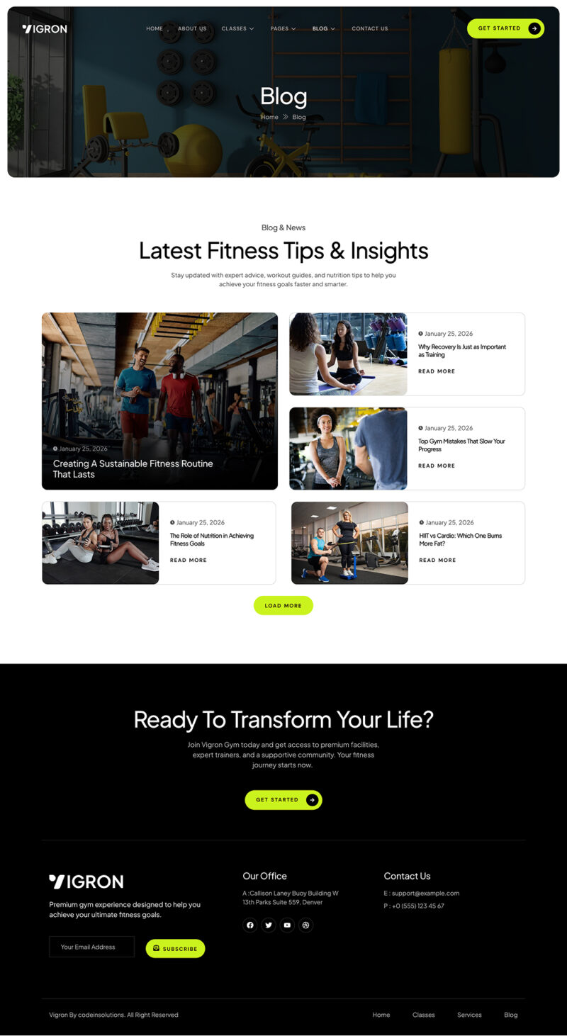 Blog — Vigron - Fitness Gym Elementor Template