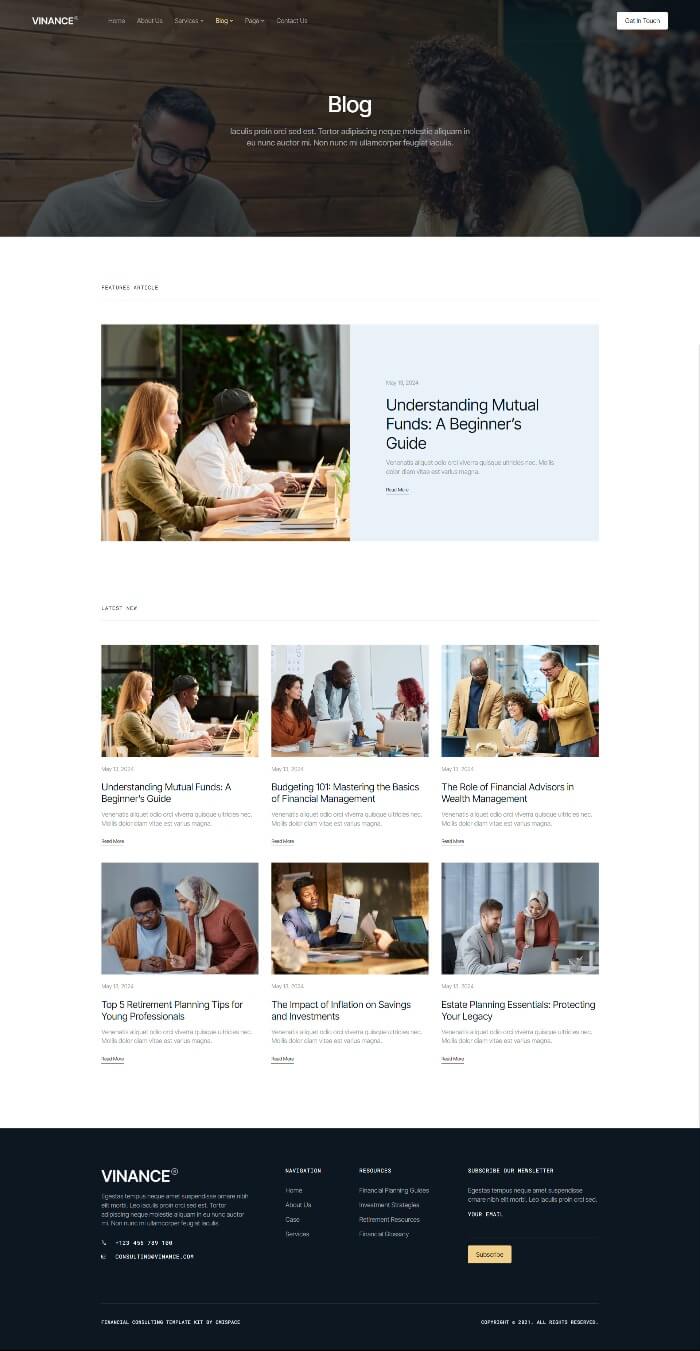 Blog — Vinance - Financial Consulting Elementor Template