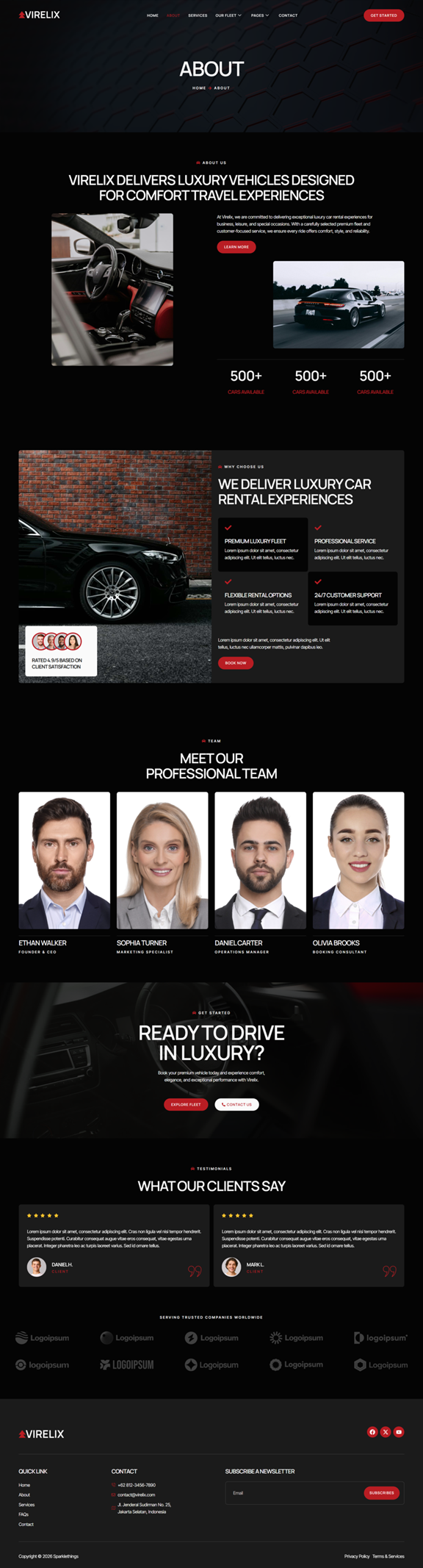 About — Virelix - Luxury Car Rental Service Elementor Template