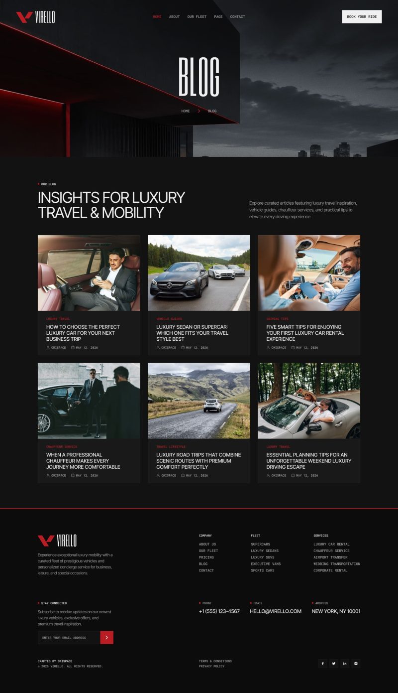 Blog — Virello – Luxury Car Rental & Chauffeur Service Elementor Template