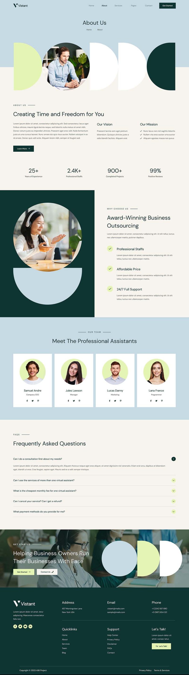About — Vistant - Virtual Assistant Service Elementor Template