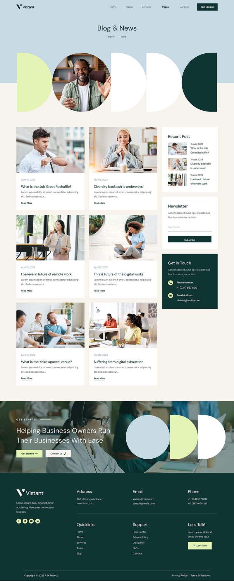 Blog — Vistant - Virtual Assistant Service Elementor Template