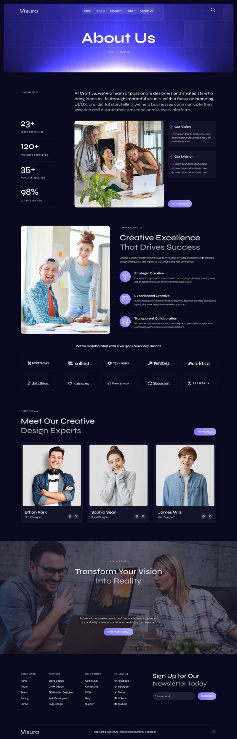 About Us — Visura - Creative Design Agency Elementor Template