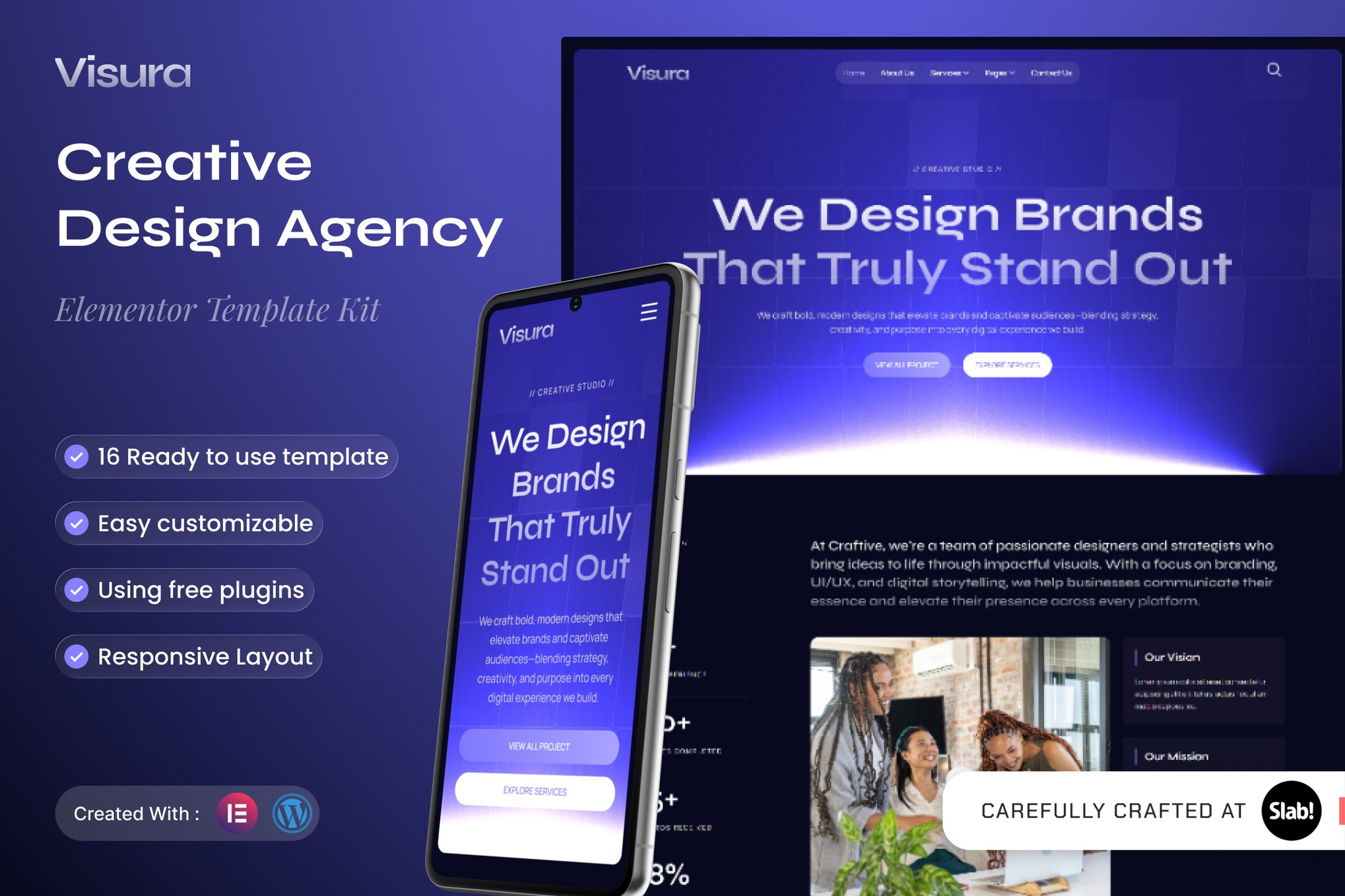Visura - Creative Design Agency Elementor Template — Elementor template kit cover