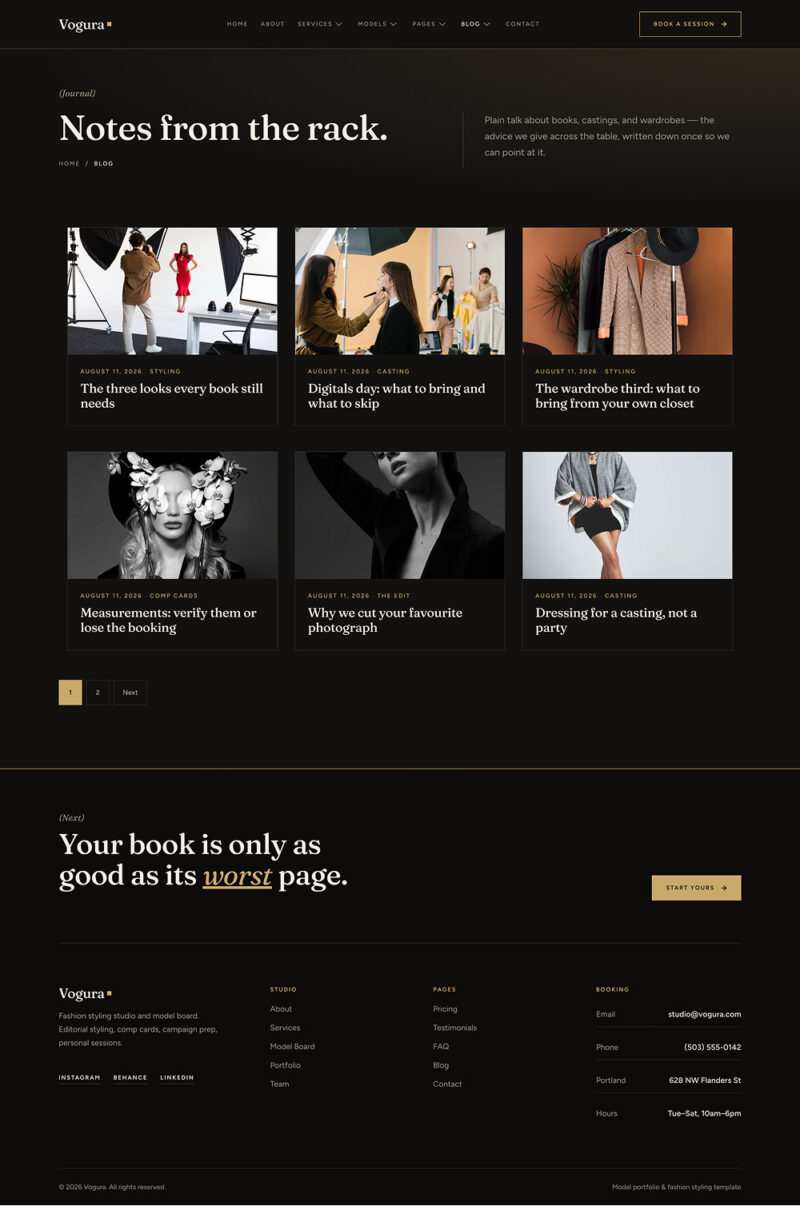 Blog — Vogura - Model Fashion & Styling Elementor Template