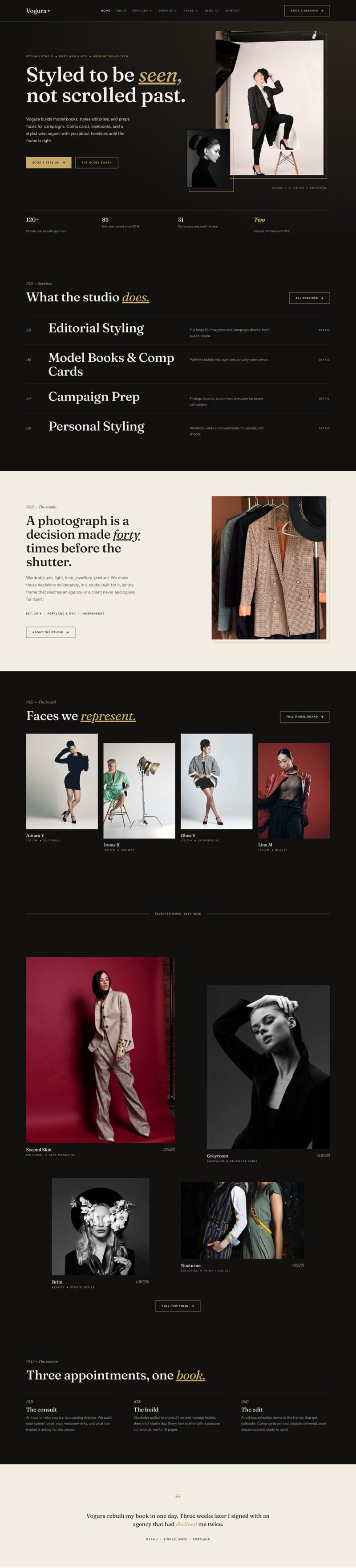 Home — Vogura - Model Fashion & Styling Elementor Template