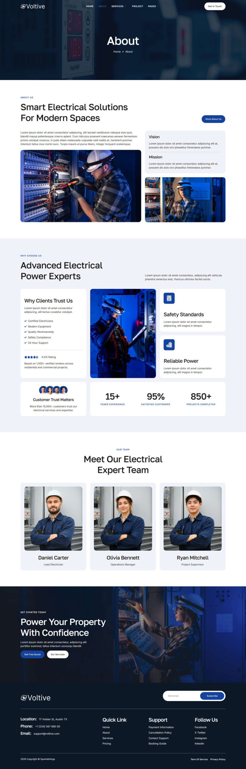 About — Voltive - Electrician & Electrical Services Elementor Template