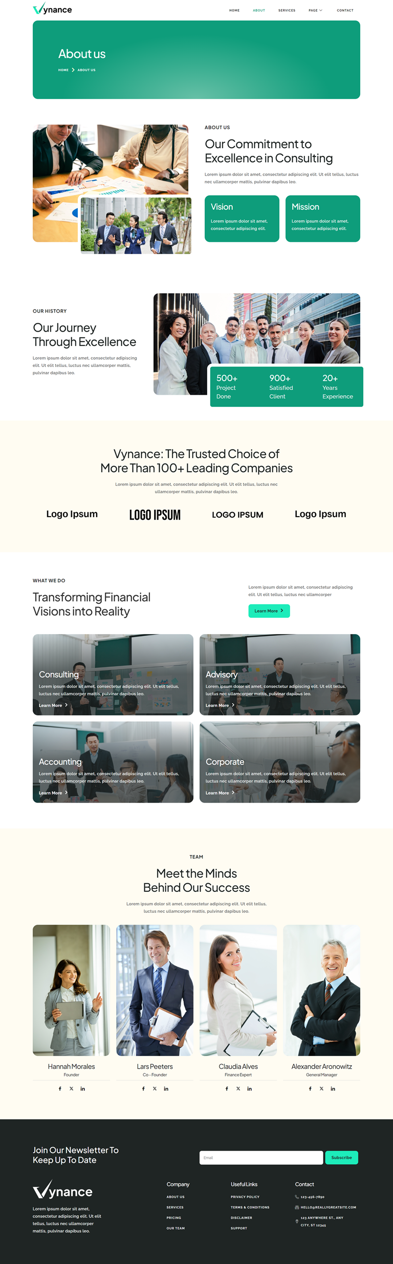 About — Vynance - Finance & Business Consulting Elementor Template
