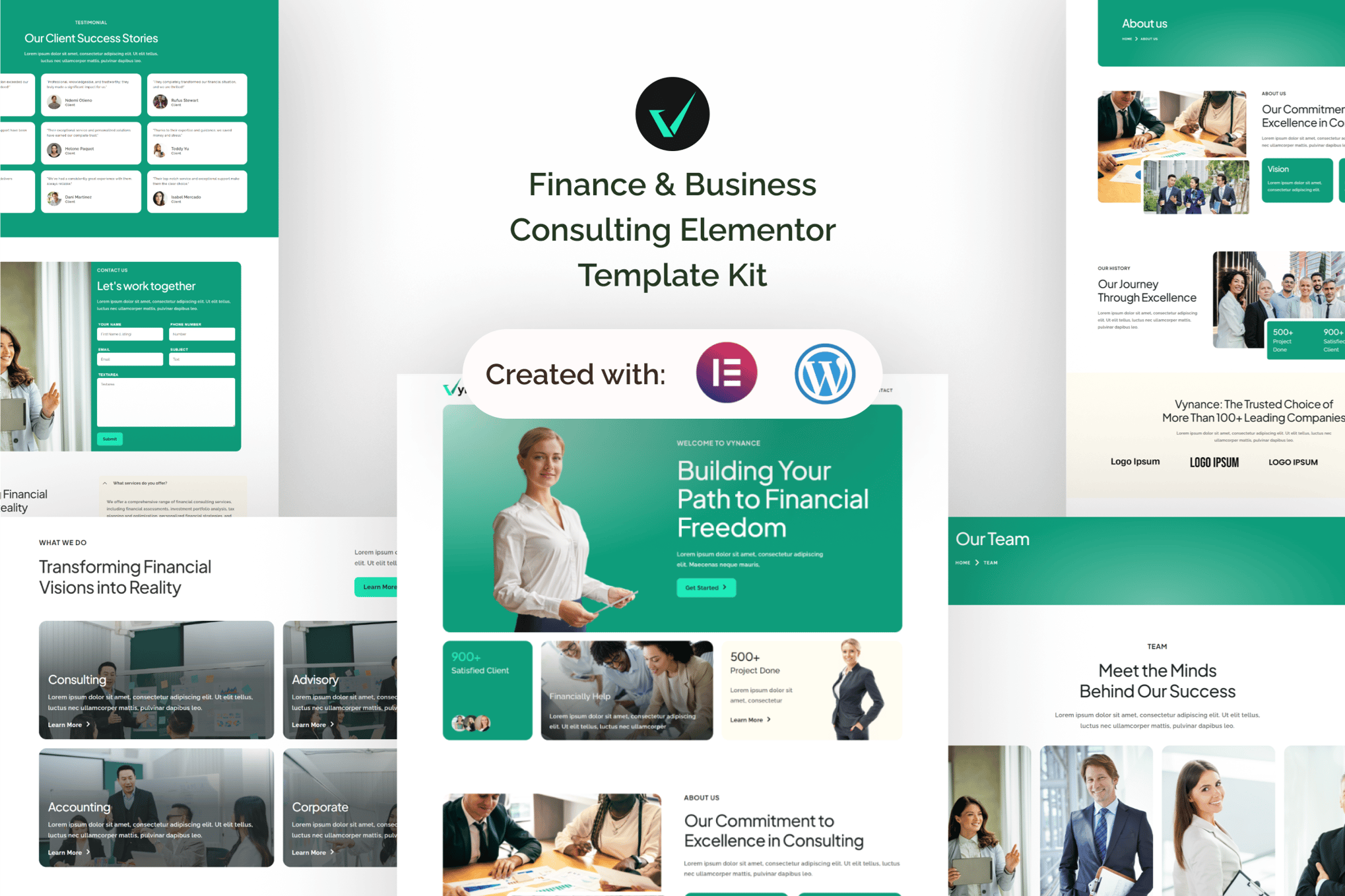 Vynance - Finance & Business Consulting Elementor Template — Elementor template kit cover