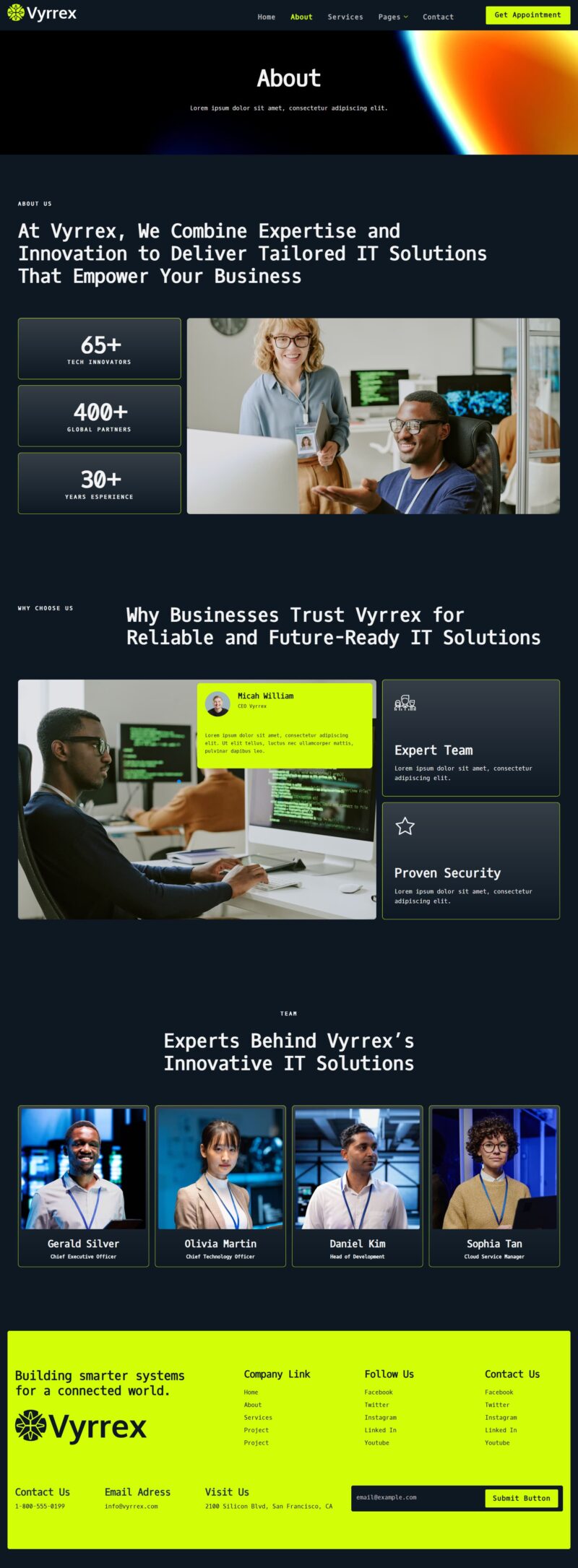 About — Vyrrex - IT Service & Development Elementor Template