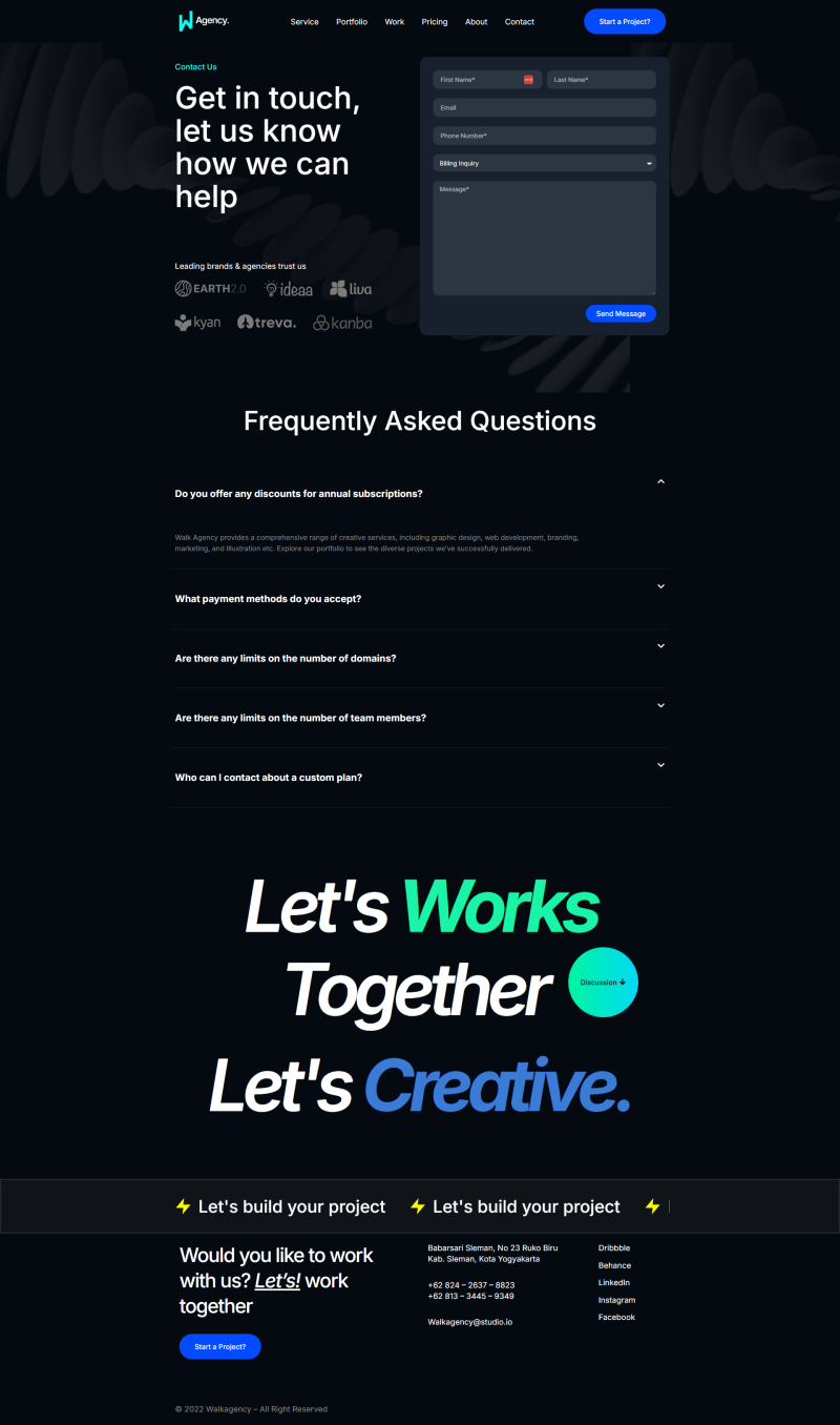 Contact — WAgency - Creative Digital Agency Elementor Template
