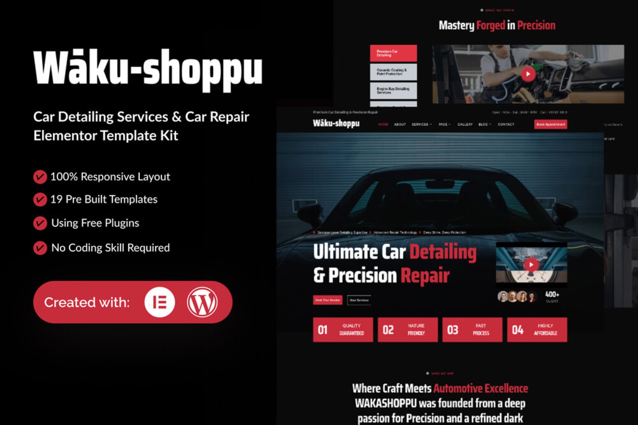 Waku-shoppu - Car Detailing Service & Car Repair Elementor Template — Elementor template kit cover