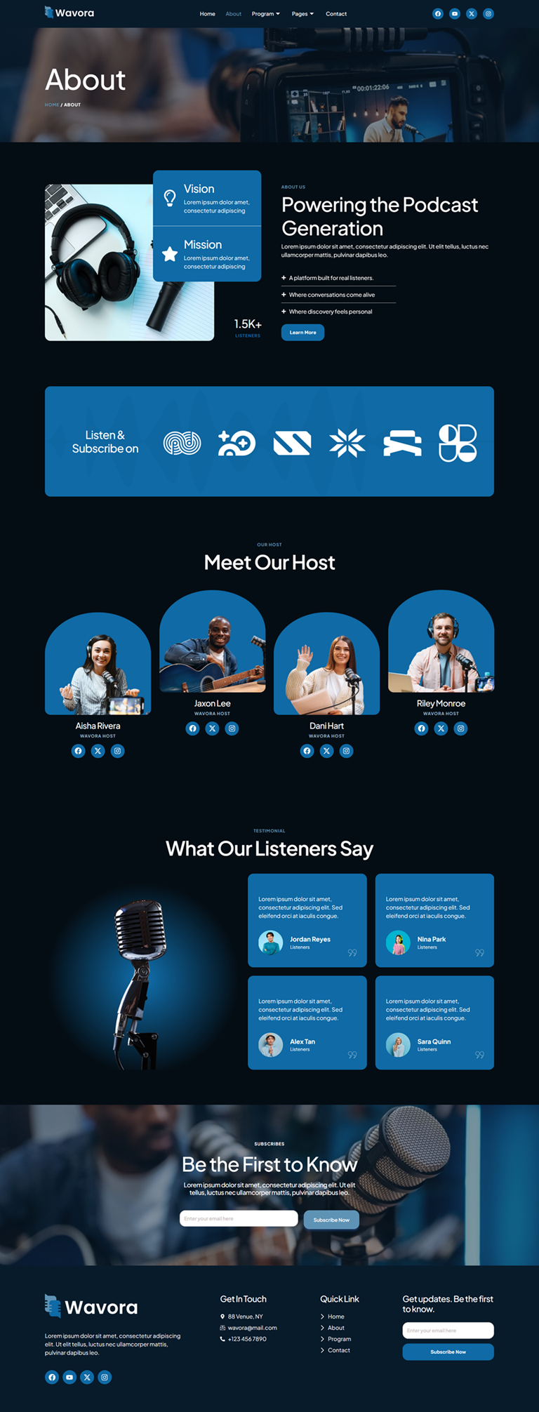 About — Wavora - Podcast & Radio Streaming Elementor Template