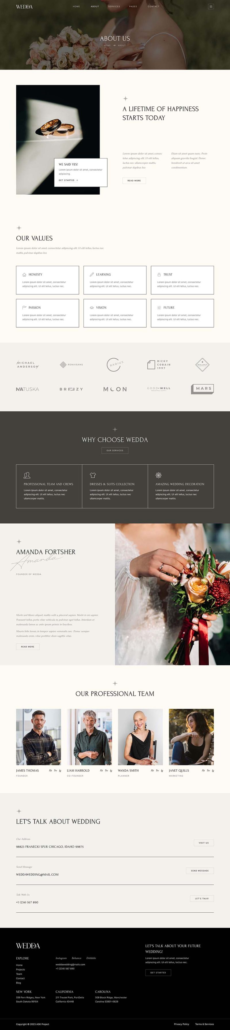 About — Wedda - Wedding & Wedding Planner Elementor Template