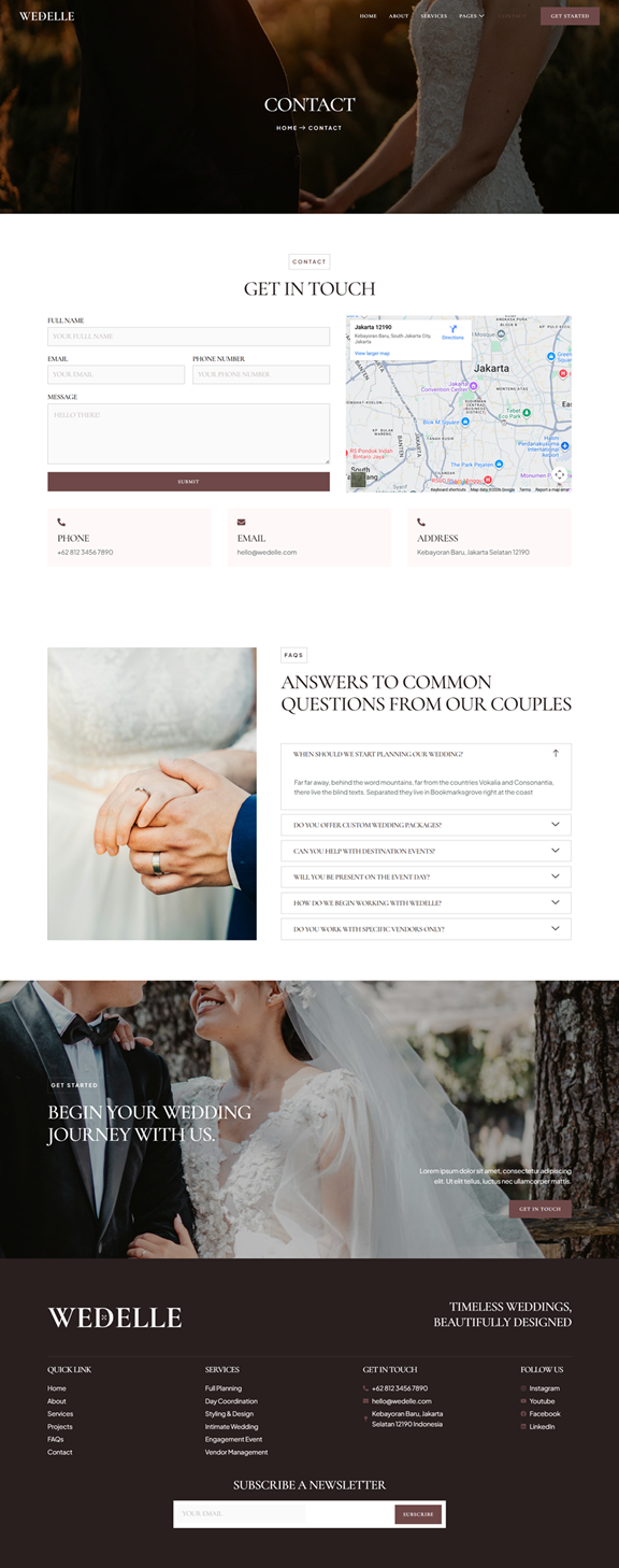 Contact — Wedelle - Wedding & Wedding Planner Elementor Template