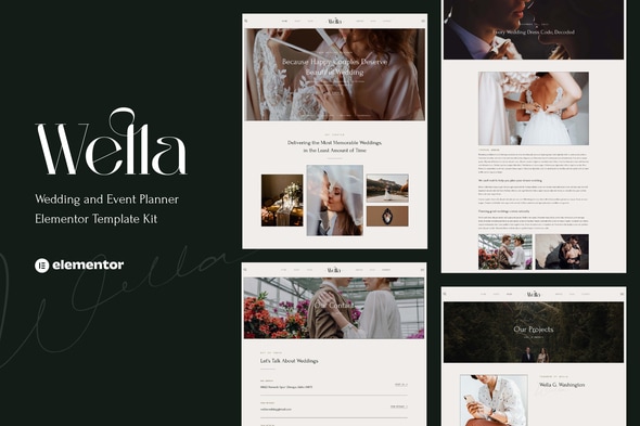 Wella - Wedding & Event Planner Elementor Template — Elementor template kit cover