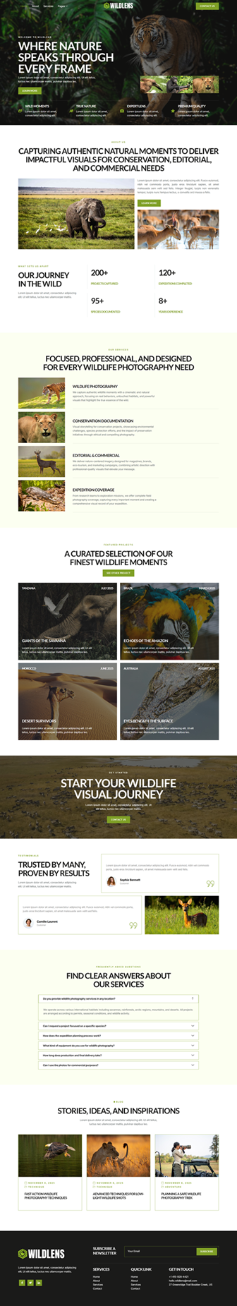 Home — Wildlens - Wildlife Photography Portfolio Elementor Template