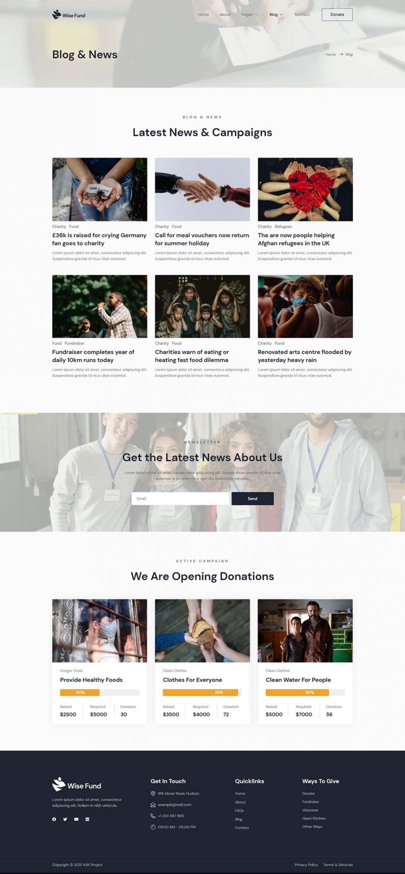 Blog — Wise Fund - Charity & Donation Elementor Template