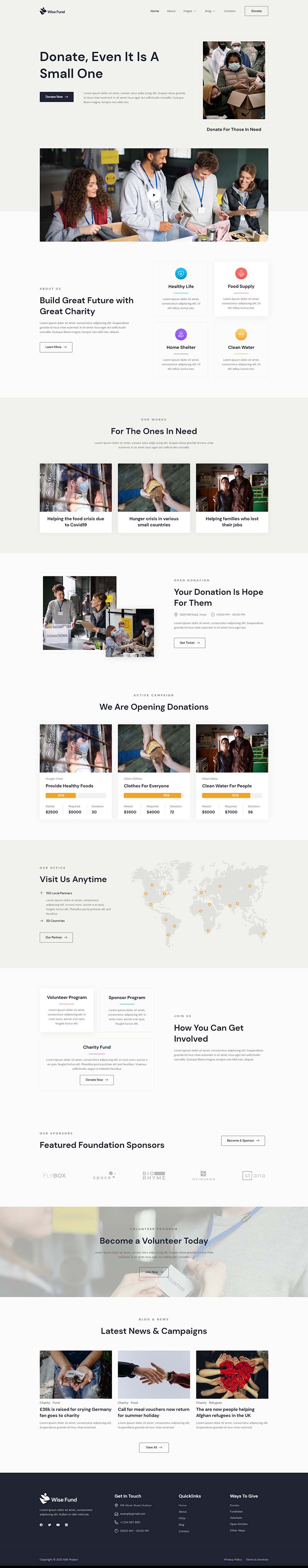 Home — Wise Fund - Charity & Donation Elementor Template