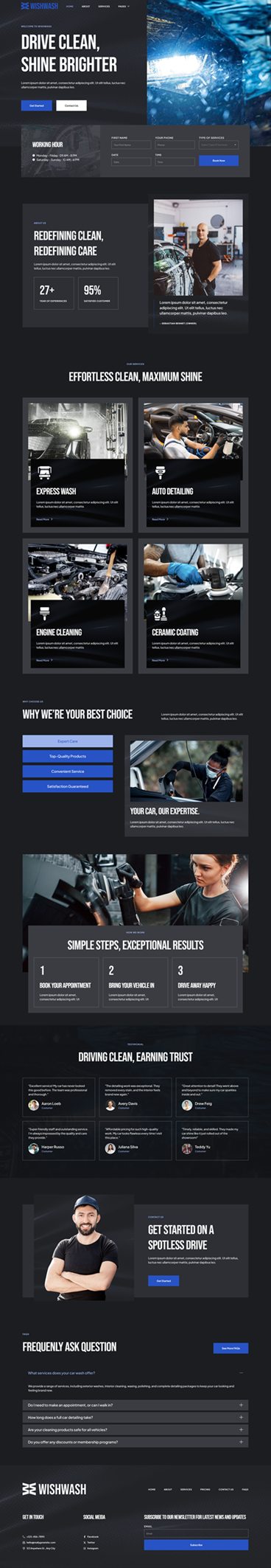 Home — WishWash - Car Wash & Detailing Service Elementor Template