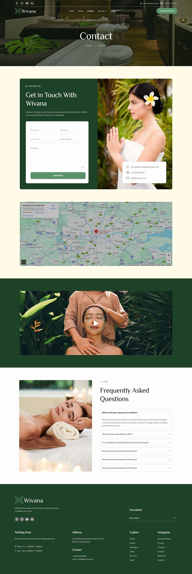 Contact Us — Wivana - Ayurveda Treatment & Spa Elementor Template