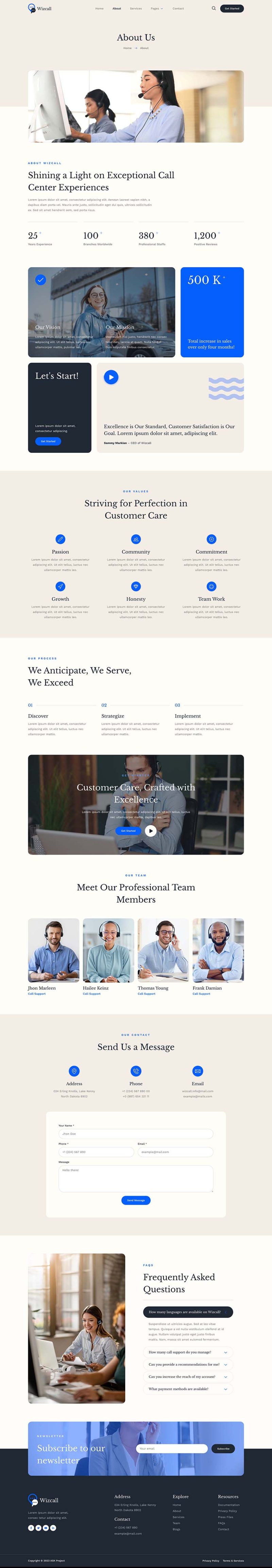 About — Wizcall - Call Center & Telemarketing Elementor Template