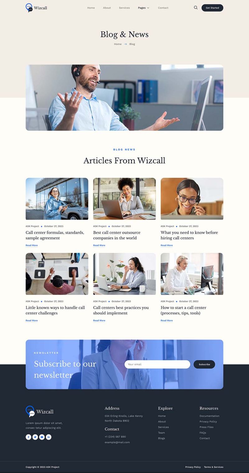 Blog — Wizcall - Call Center & Telemarketing Elementor Template