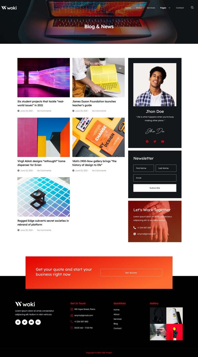 Blog — Woki - Creative Agency Elementor Template