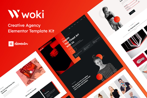 Woki - Creative Agency Elementor Template — Elementor template kit cover