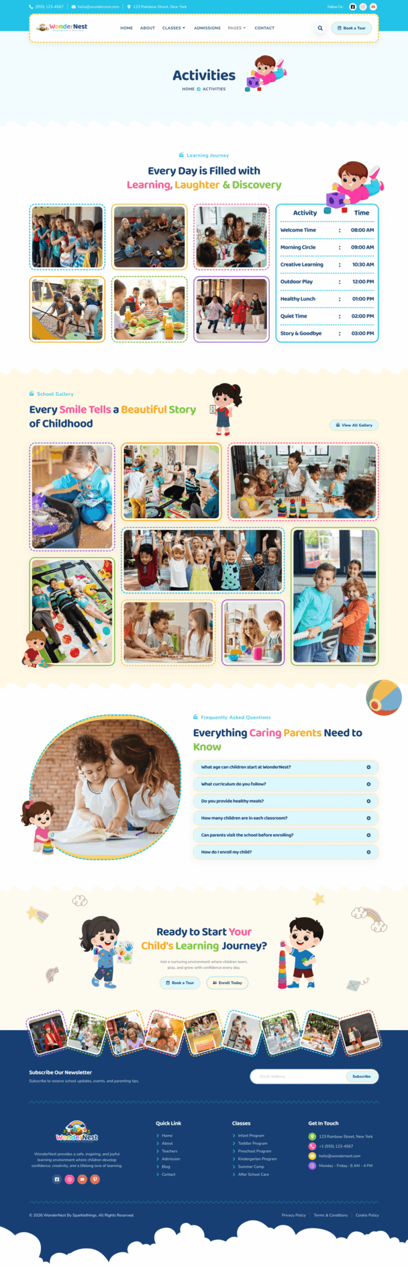 Activities — WonderNest - Kindergarten & Preschool Elementor Template