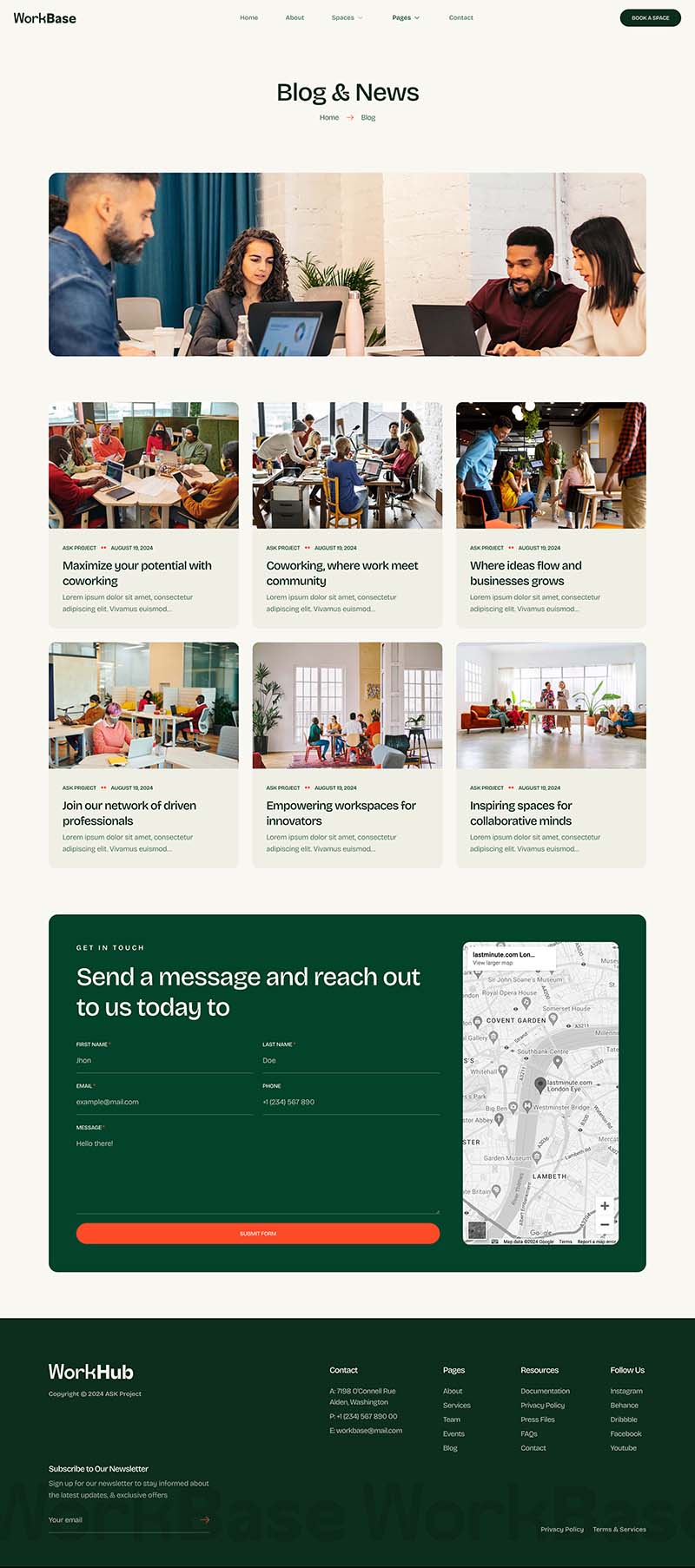 Blog — WorkBase - Coworking & Creative Space Elementor Template