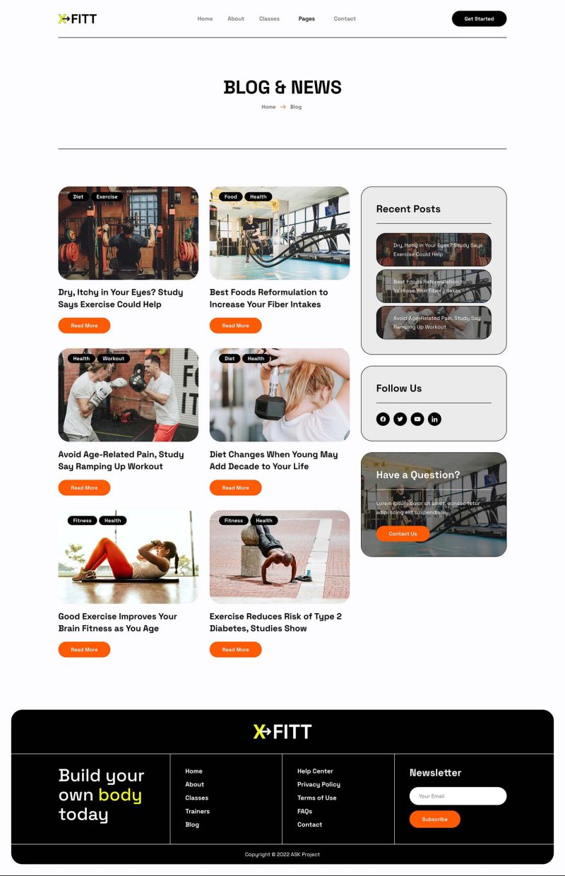 Blog — X-Fitt - Personal Trainer & Gym Elementor Template