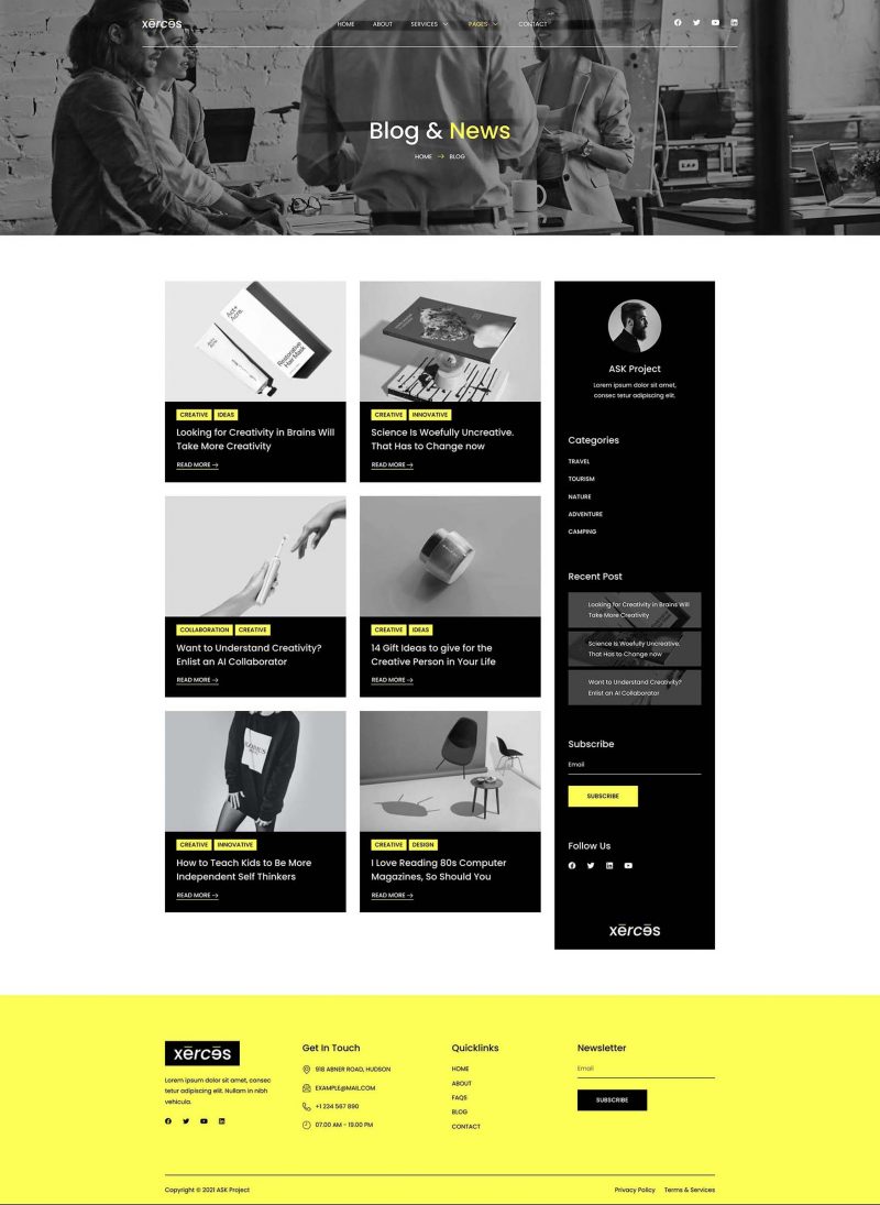 Blog — Xerces - Creative & Digital Agency Elementor Template