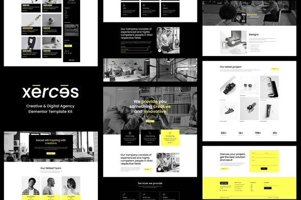 Xerces - Creative & Digital Agency Elementor Template — Elementor template kit cover