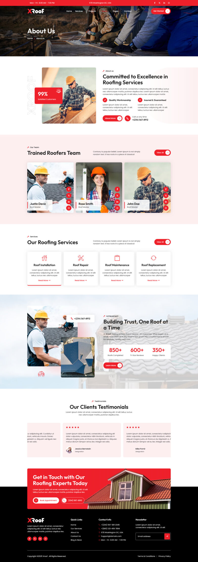 About Us — XRoof - Roofing Services Elementor Template