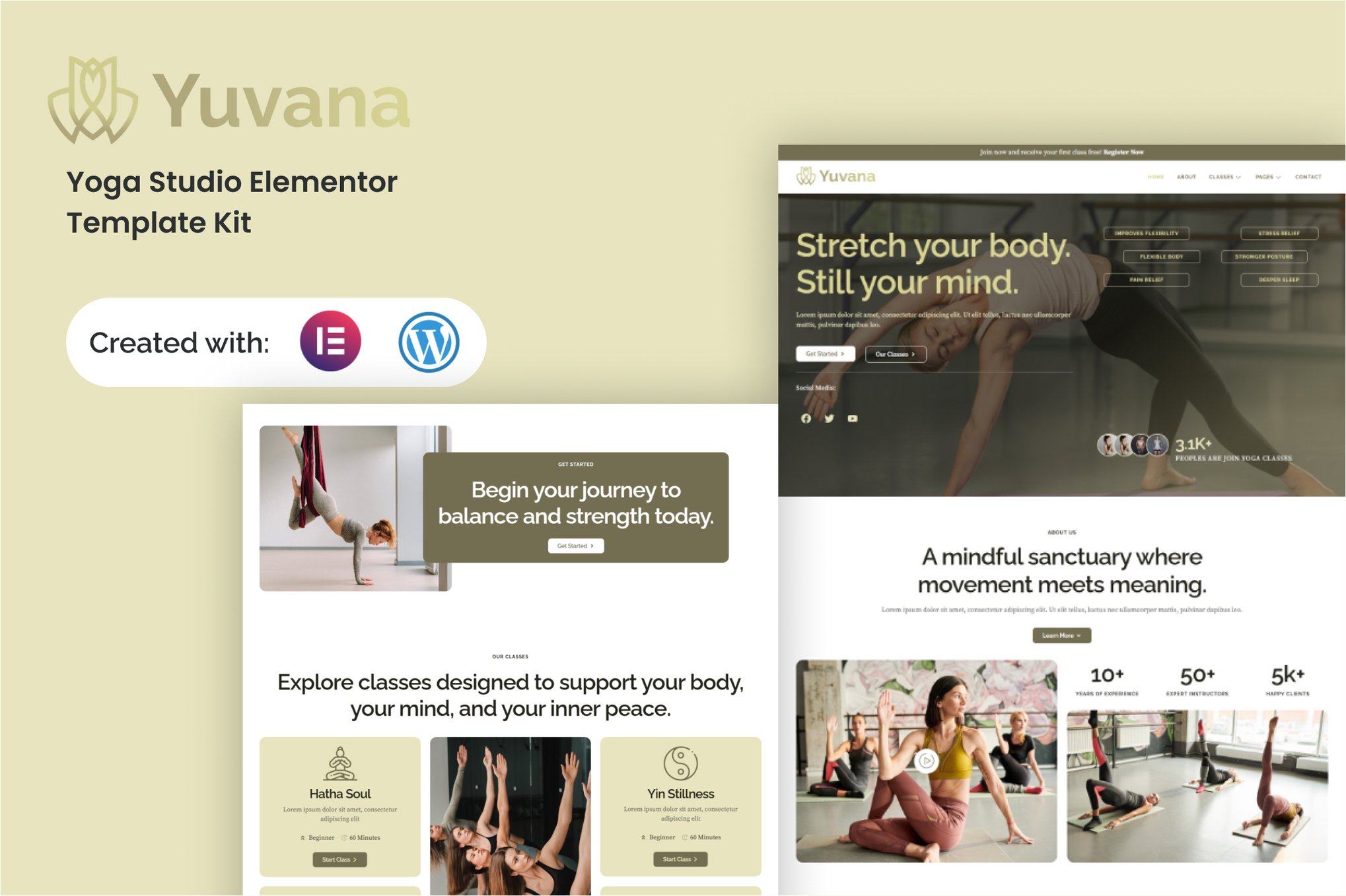 Yuvana - Yoga Studio Elementor Template — Elementor template kit cover