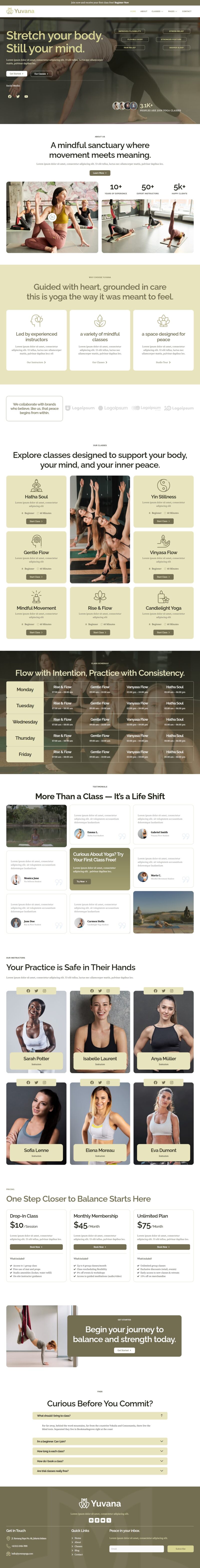 Home — Yuvana - Yoga Studio Elementor Template