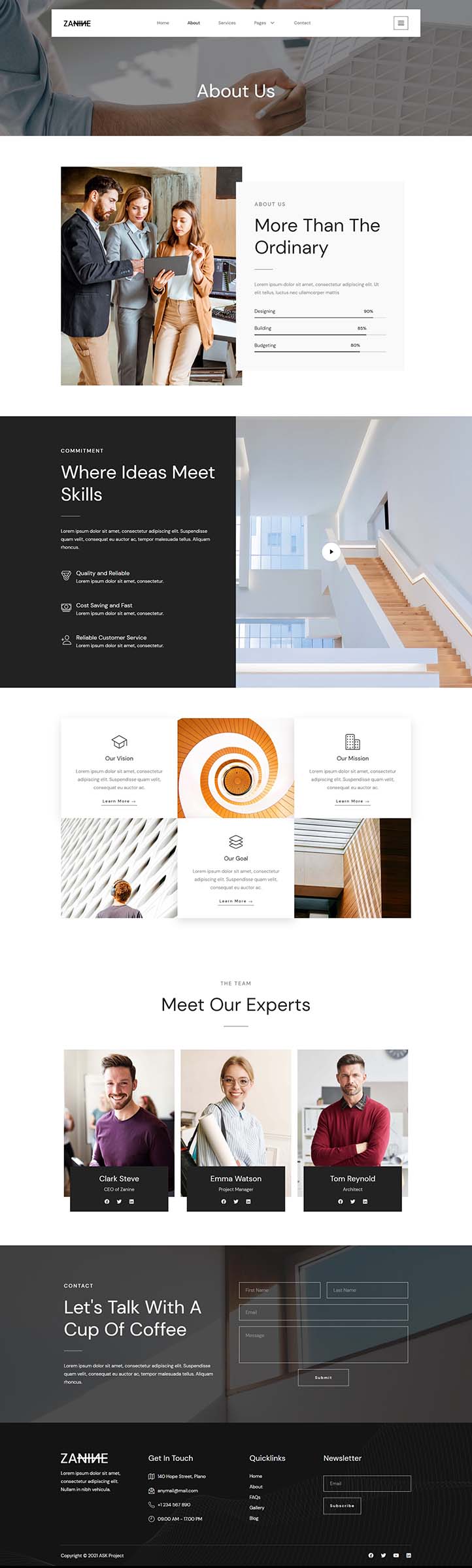 About — Zanine - Architecture Agency Elementor Template