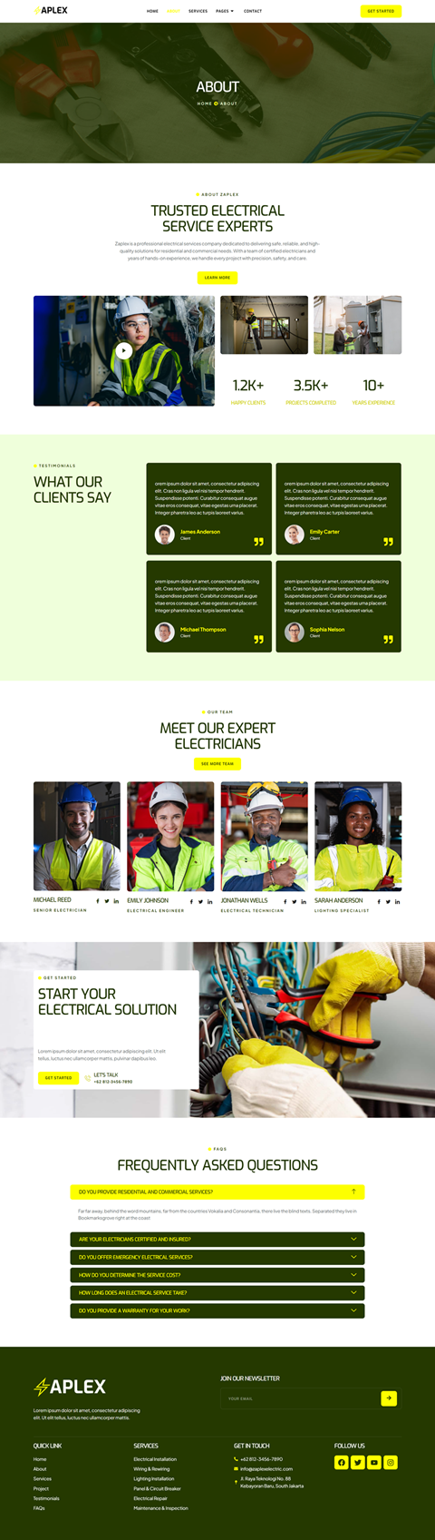 About — Zaplex - Electrician & Electrical Services Elementor Template