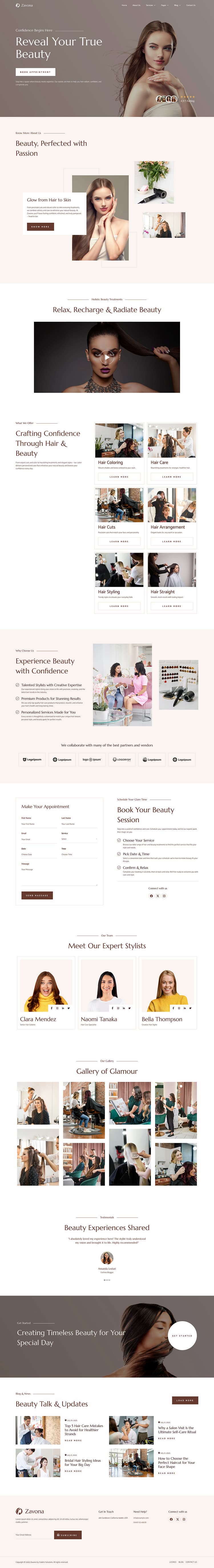 Home — Zavona - Hair & Beauty Salon Elementor Template