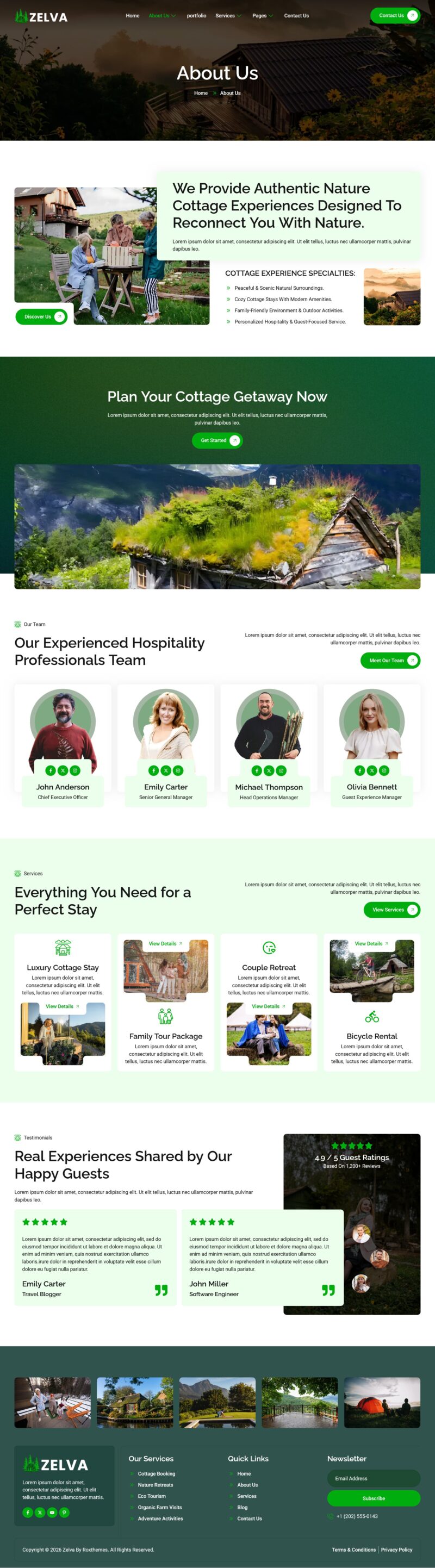 About Us — Zelva - Nature Cottage Elementor Template