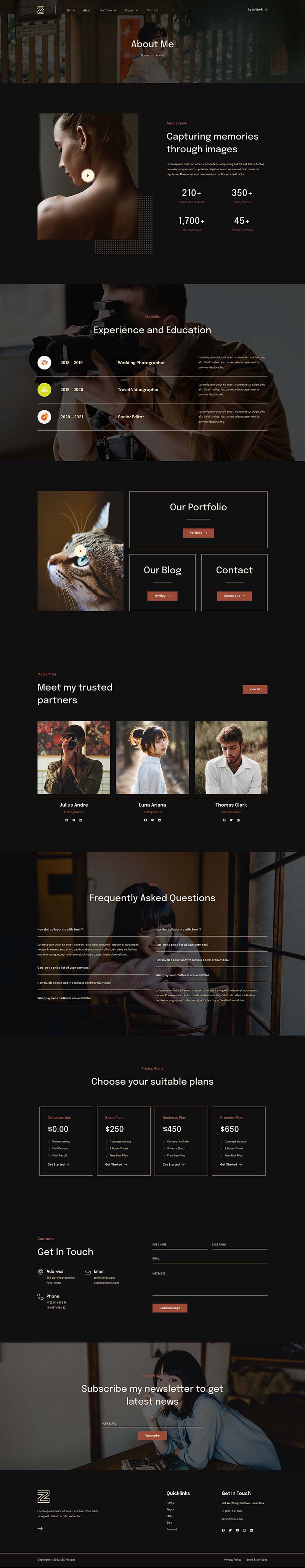 About — Zenin - Photography & Portfolio Elementor Template