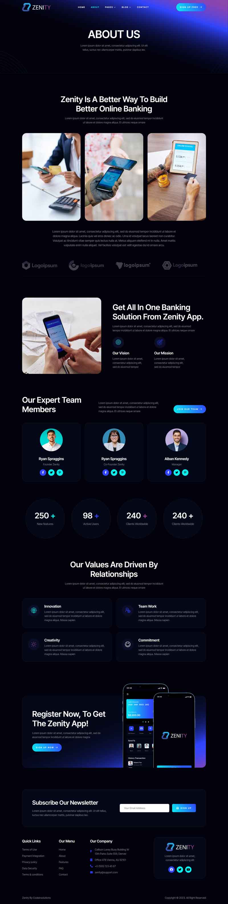 About — Zenity – Mobile App Landing Page Elementor Template