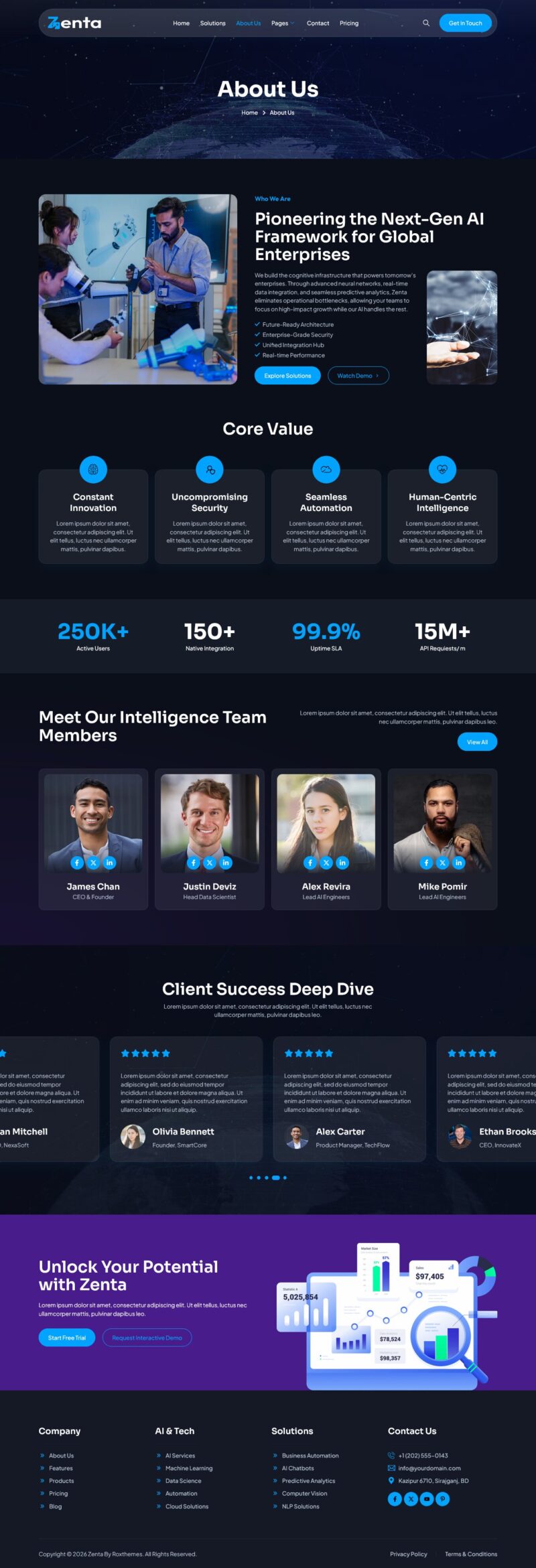 About Us — Zenta - AI & Tech Startup Elementor Template